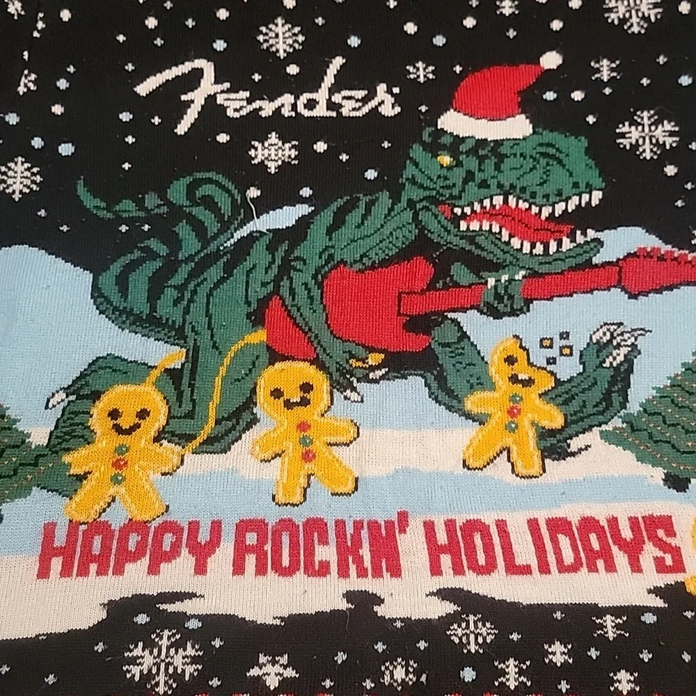 Fender® 2023 T-Rex Ugly Christmas Sweater Size Small - Picture 5 of 6